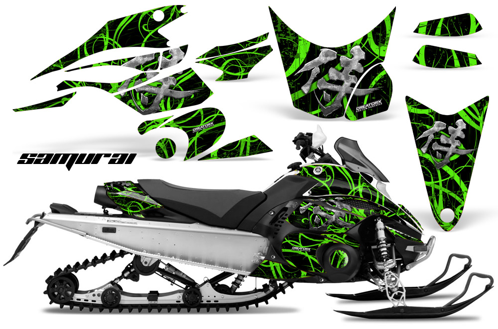 Yamaha FX Nytro 2010 Graphics Kit Samurai Green Black